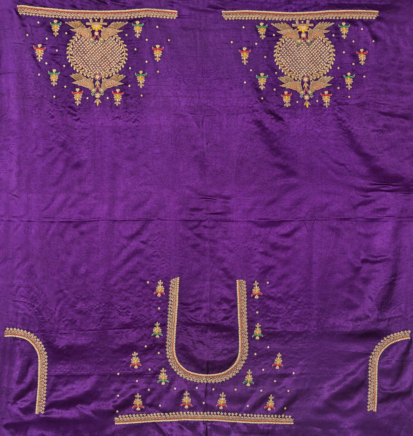 Regal Mandala Zardozi Blouse Piece – Parrot Edition