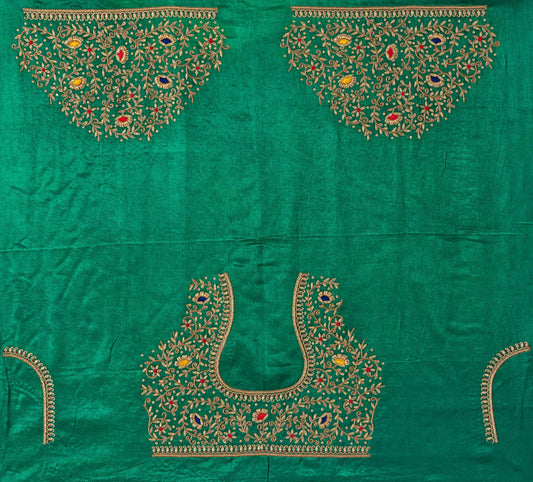 ForestFlair Zardozi Blouse (Green)