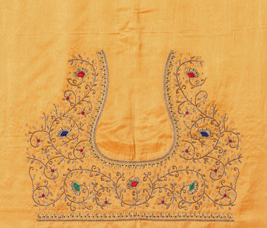 ForestFlair Zardozi Blouse (Mustard Yellow)