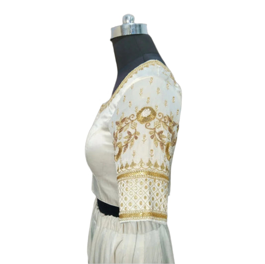 Luxury Ivory Zari Work designer blouse