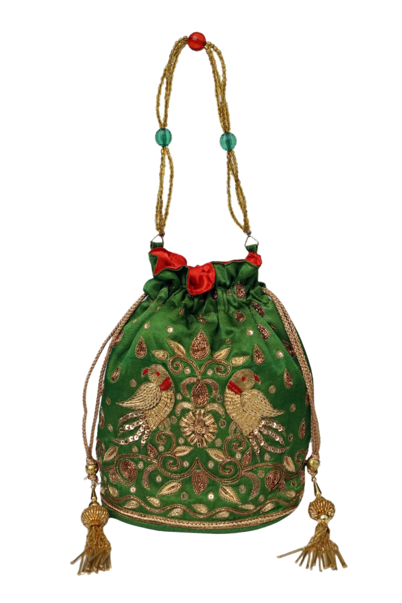 Beutyful Parrot Zardozi Work Potli Batwa