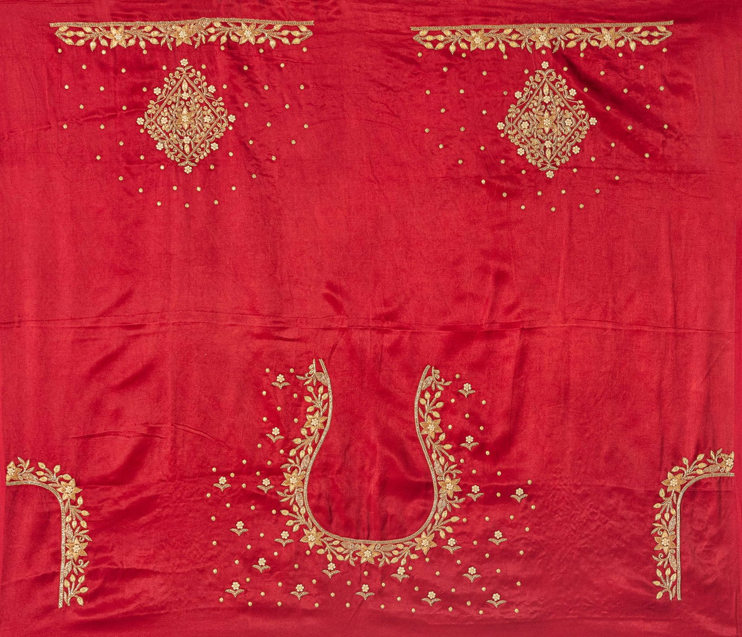 Star Flower Zardozi Work Blouse Pis (Maroon)